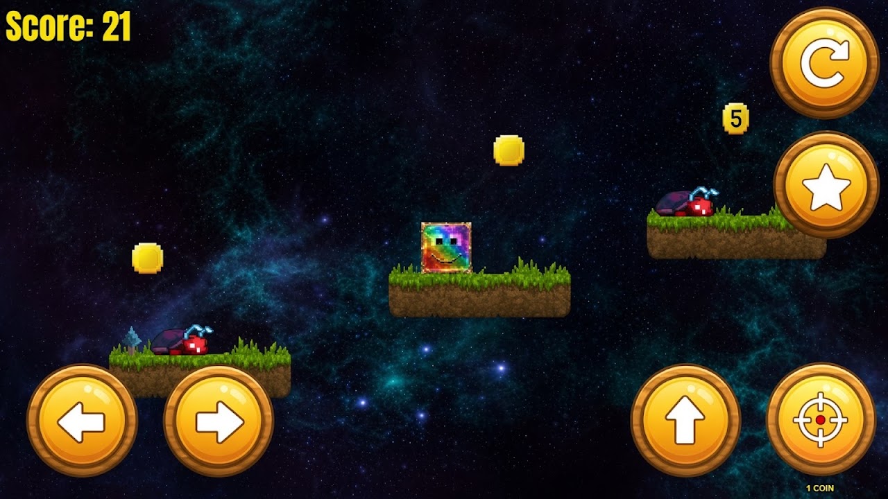 Jumpy The Game: jumper launching off the first floating platform