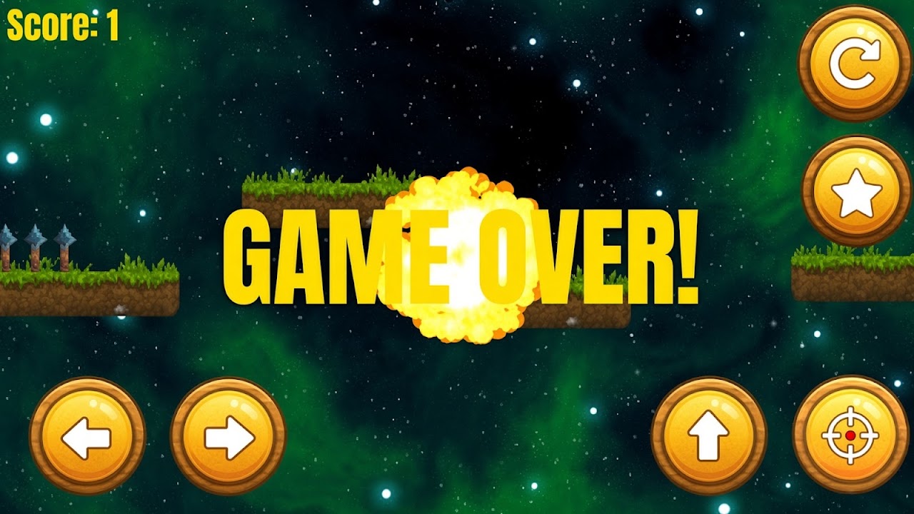 Jumpy The Game: Game Over screen